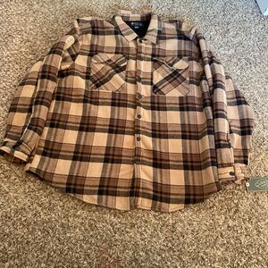 Matix Brown and Blue Plaid Shirt